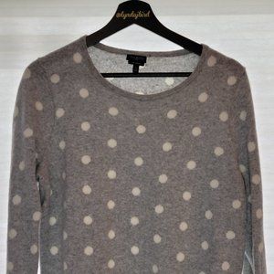 Talbot's Grey and White Cashmere Sweater